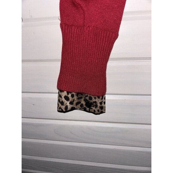 Belle By Kim Gravel Sz XXS Feather Knit Sweater & Woven Printed Combo Blouse EUC - Picture 6 of 14